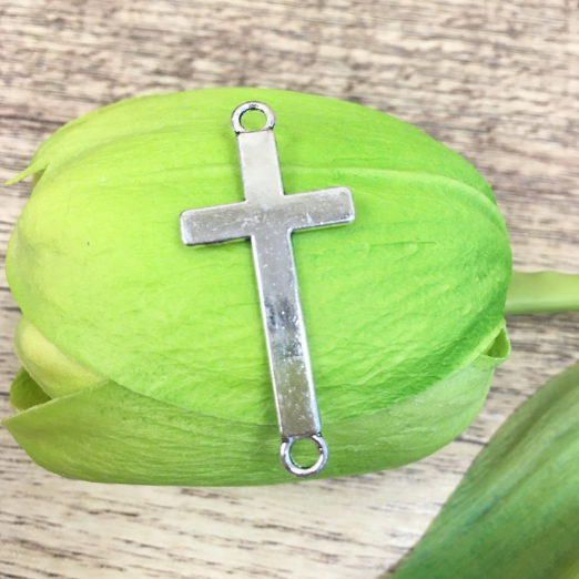 Alloy Silver Plain Cross Connectors | Bellaire Wholesale