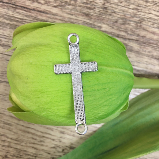 Alloy Silver Plain Cross Connectors | Bellaire Wholesale