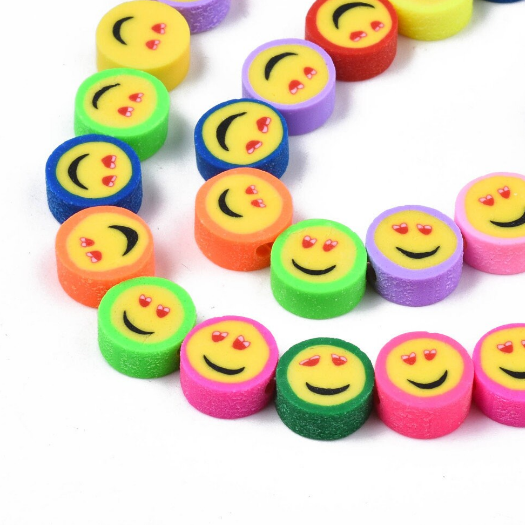 Heart Eyes Emoji Face Rubber Beads | Bellaire Wholesale