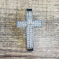 Rhodium Cross with Clear Rhinestones | Bellaire Wholesale