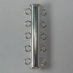Sterling Silver Shiny 5 Strand Magnetic Clasp 34mm | BellaireWholesale
