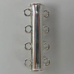 Sterling Silver Shiny 4 Strand Magnetic Clasp 28mm | BellaireWholesale