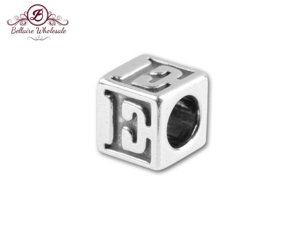 Sterling Silver Alphabet Cube letter | Bellaire Wholesale