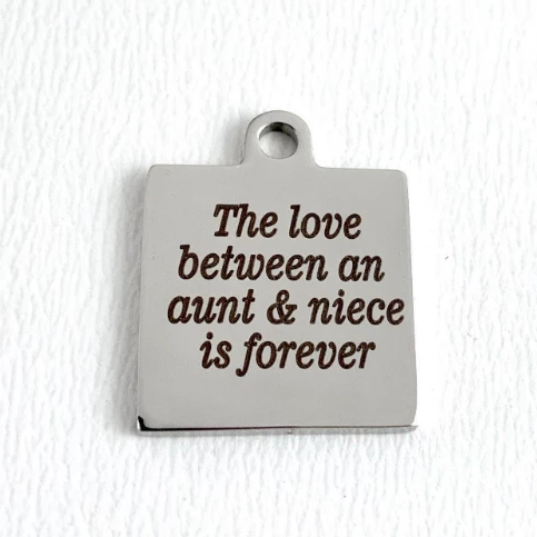 Love between an aunt and niece Personalized Engraved Charm | Bellaire Wholesale